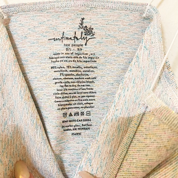 Intimately free people gray and rainbow speckled skinny strap brami crop tank - Picture 6 of 8